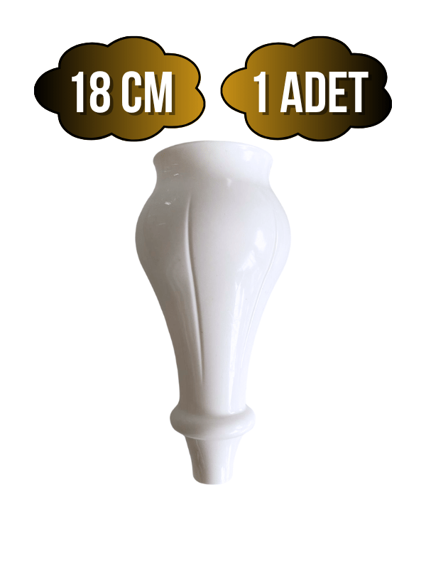 Tombul Beyaz 18cm Plastik Ayak Mobilya Masa ve Dolap Ayağı(BEYAZ)(18CM)