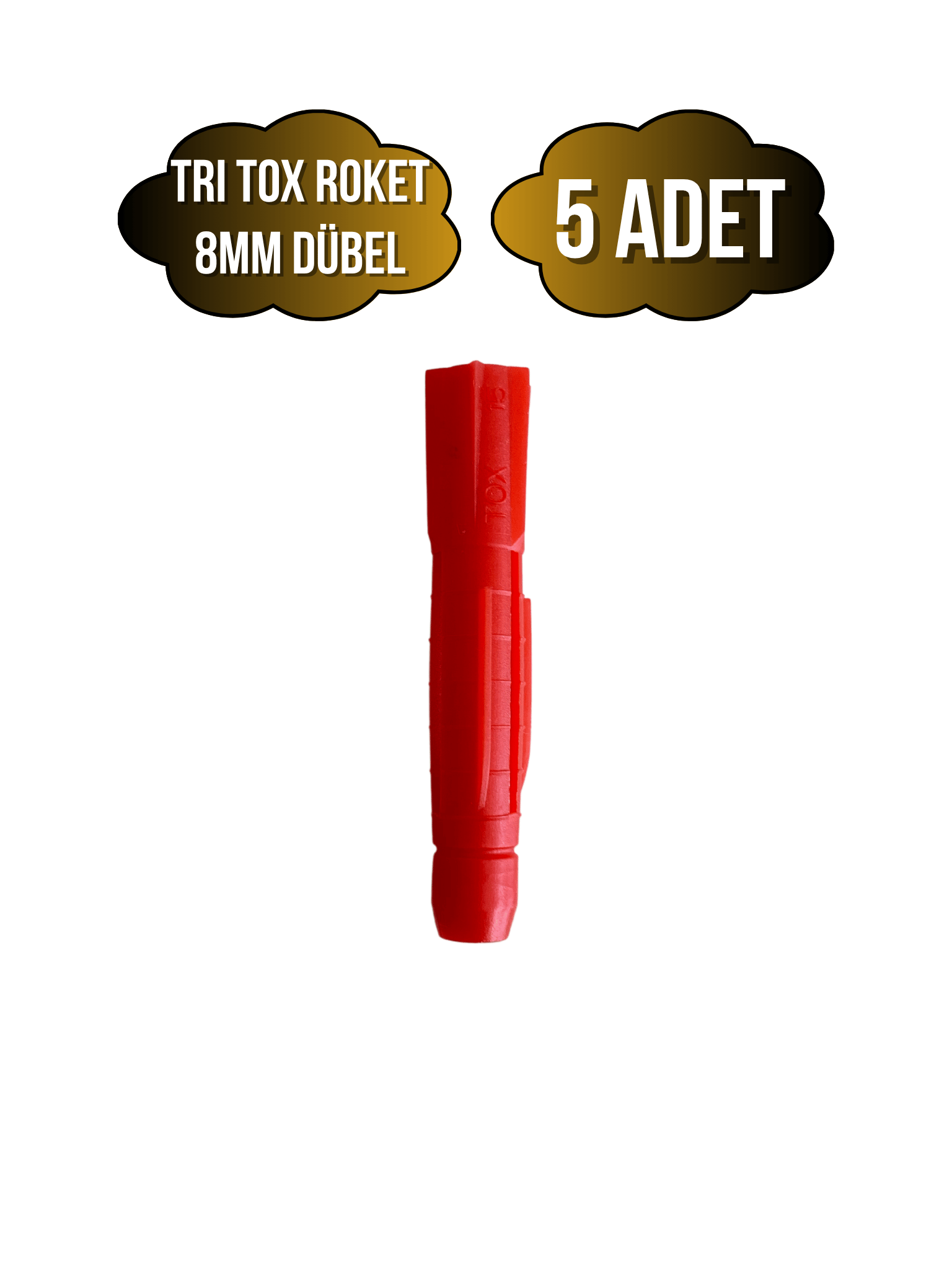 Tri Tox Roket Kırmızı 8mm Dübel Beton Tuğla Briket Dubeli(8MM)(KIRMIZI)(ROKET)