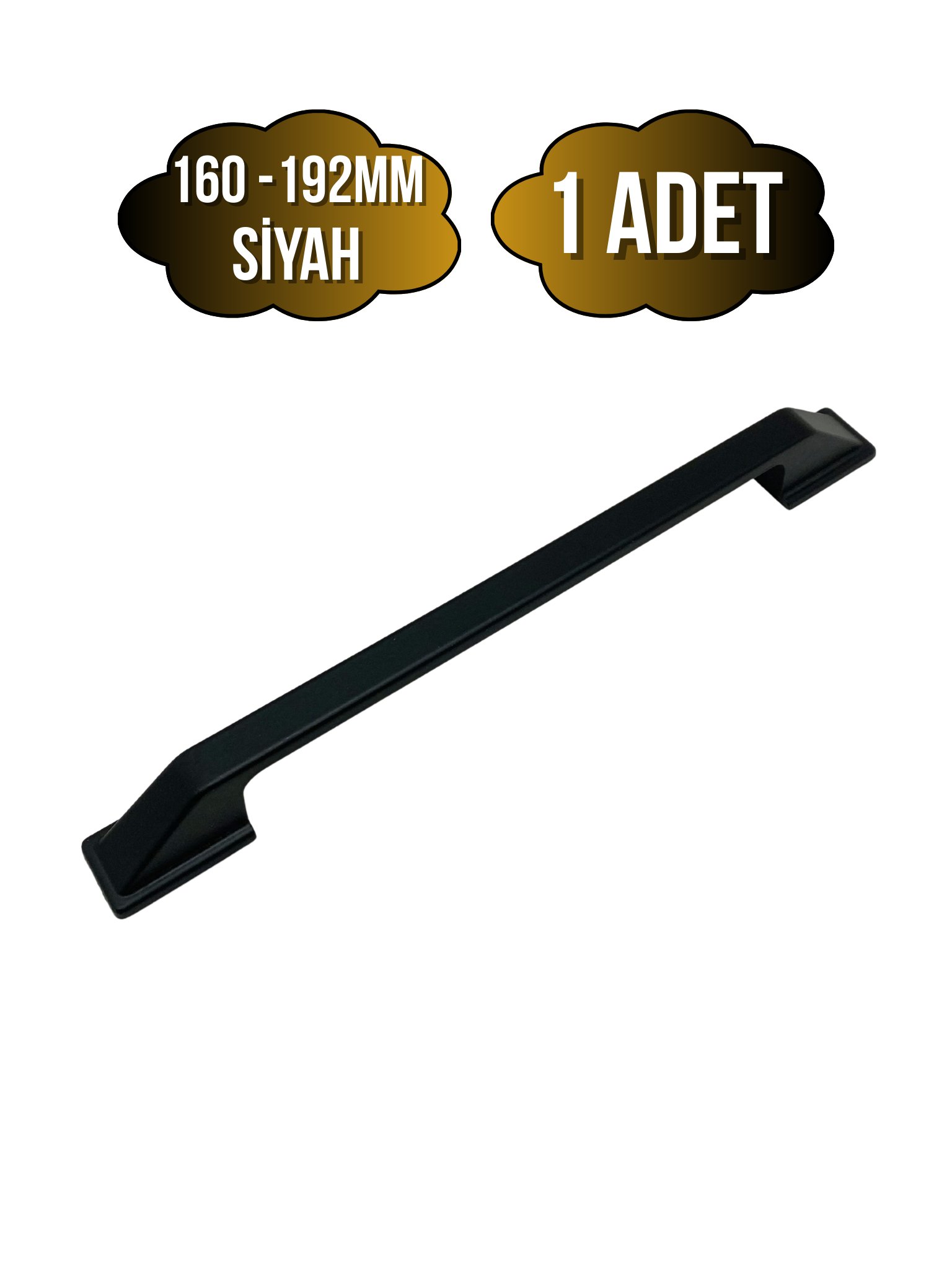 Vera Siyah Metal Dolap Kulpu Mobilya ve Mutfak Dolap Kulpu(SİYAH)(160-192MM)