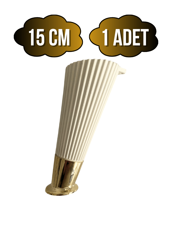 Yatay Desenli 15cm Krem Plastik Ayak Mobilya Masa ve Dolap Ayağı(KREM ALTIN)(15CM)