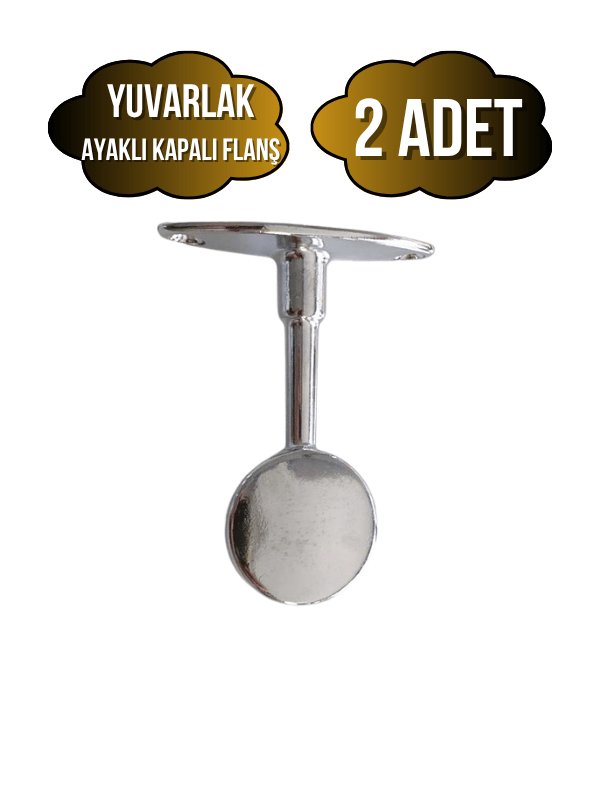 Yuvarlak Ayaklı Kapalı Askı Borusu Flanşı Mobilya Yuvarlak Boru Flanşı(METAL)(BORU ÇAPI:25MM)
