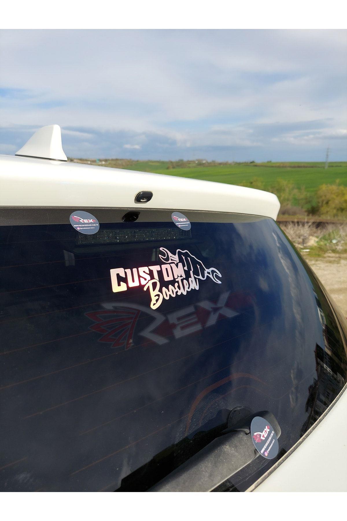 Custom Boosted Hologram Oto Sticker Araba Hologram Sticker Oto Cam Yazı Araba Cam Yazı Sticker
