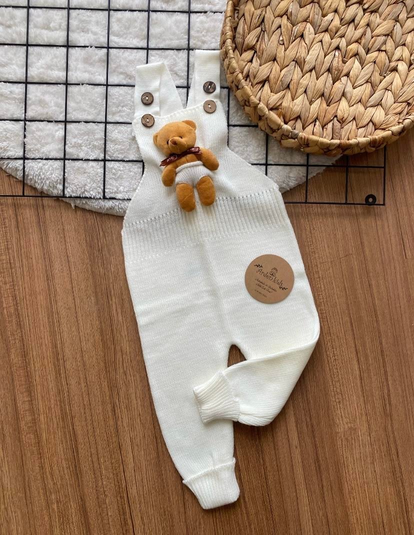  0-5 Yaş Ekru Teddy Örme Salopet