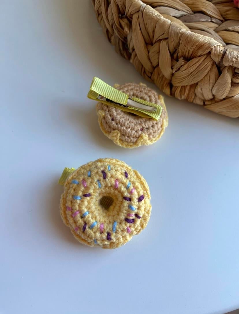  Sarı Donut Amigurumi Klips Toka