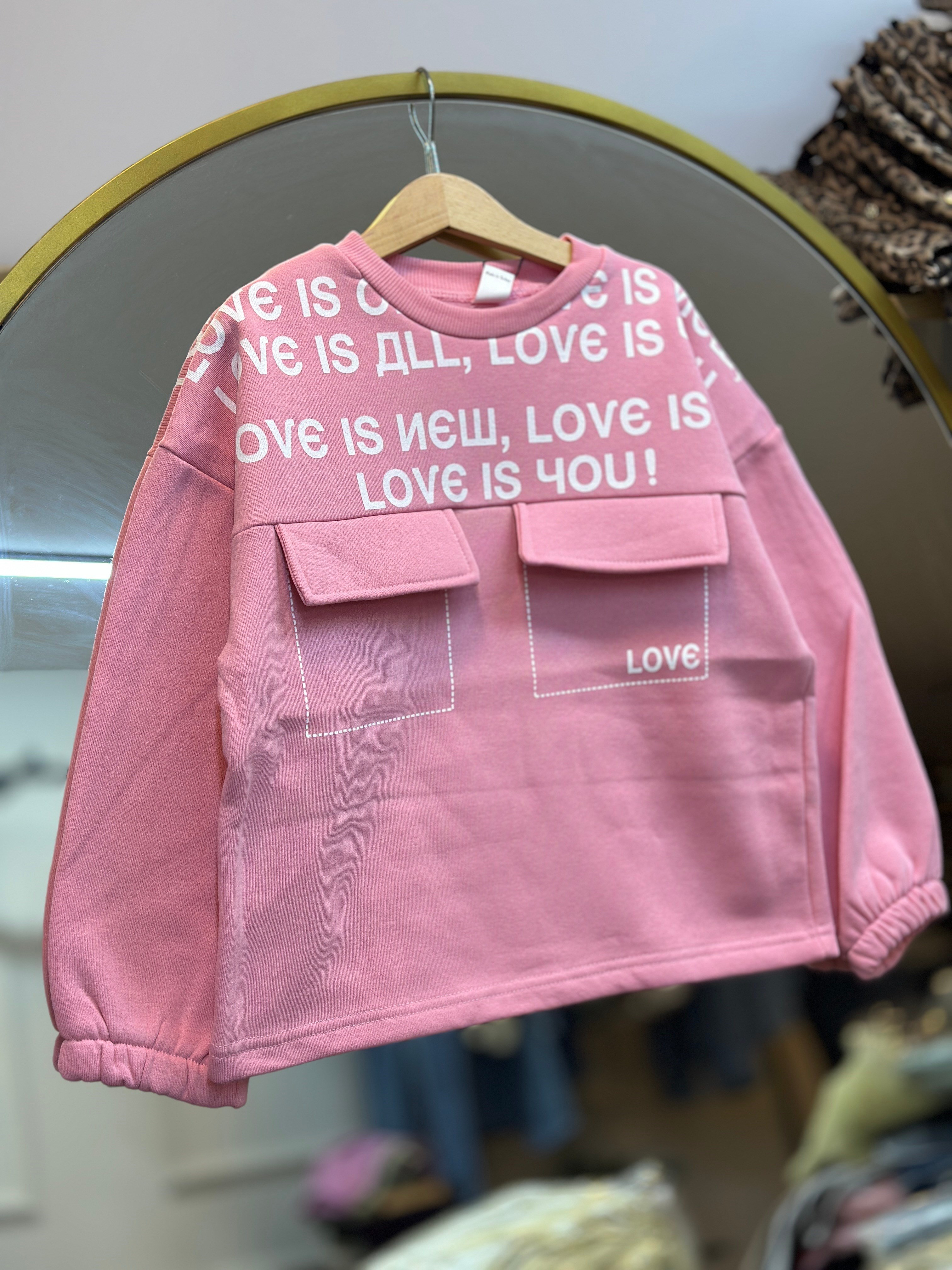 10-13 Yaş Pembe Şardonlu Sweat