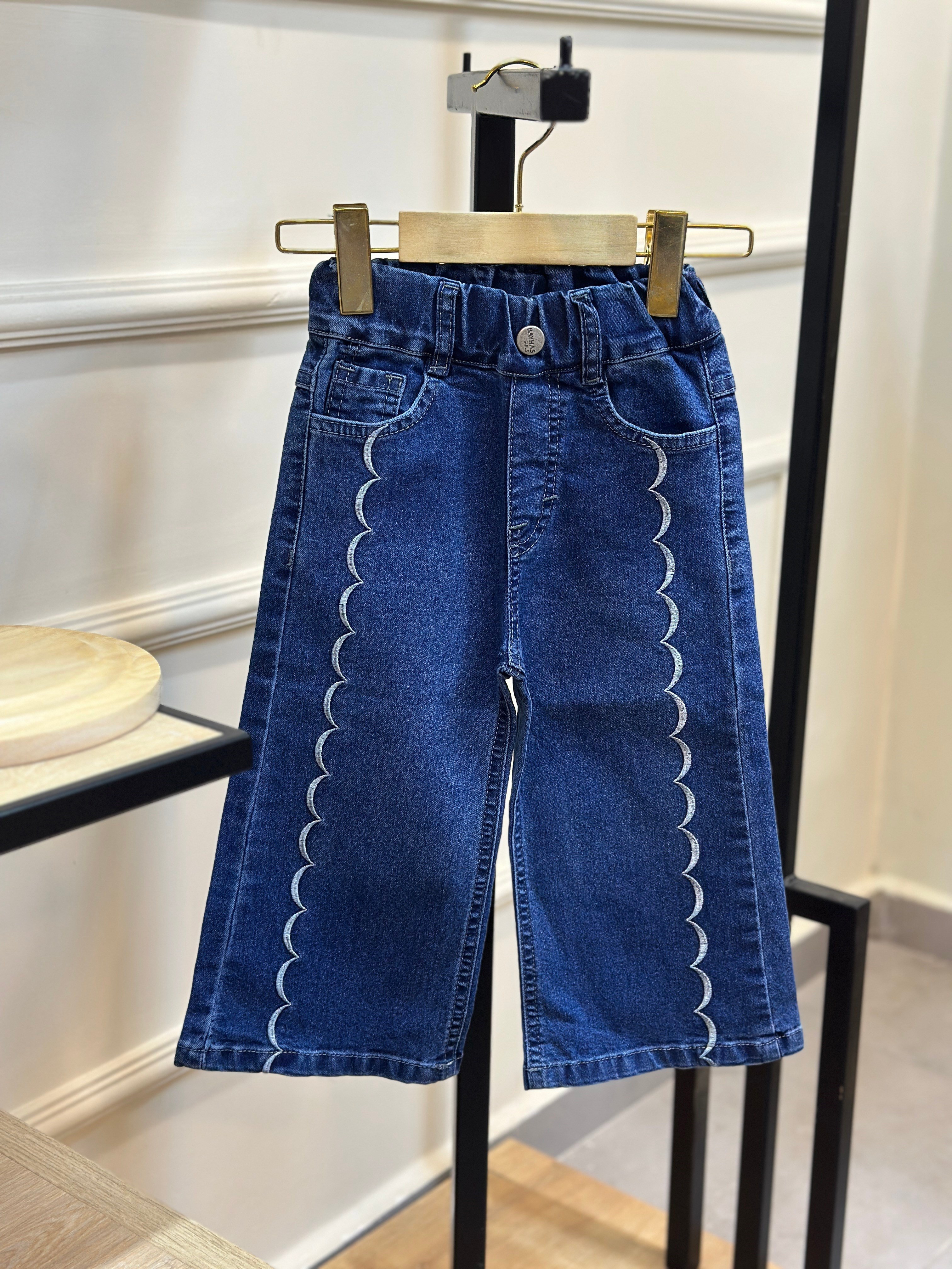 2-5 Yaş Nakış Detaylı Jean Pantolon