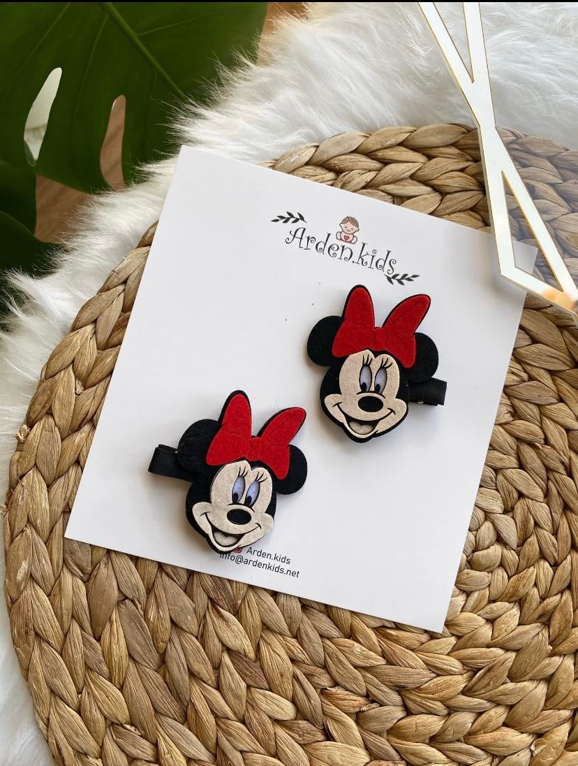 2'li Kırmızı Minnie Mouse Klips Toka