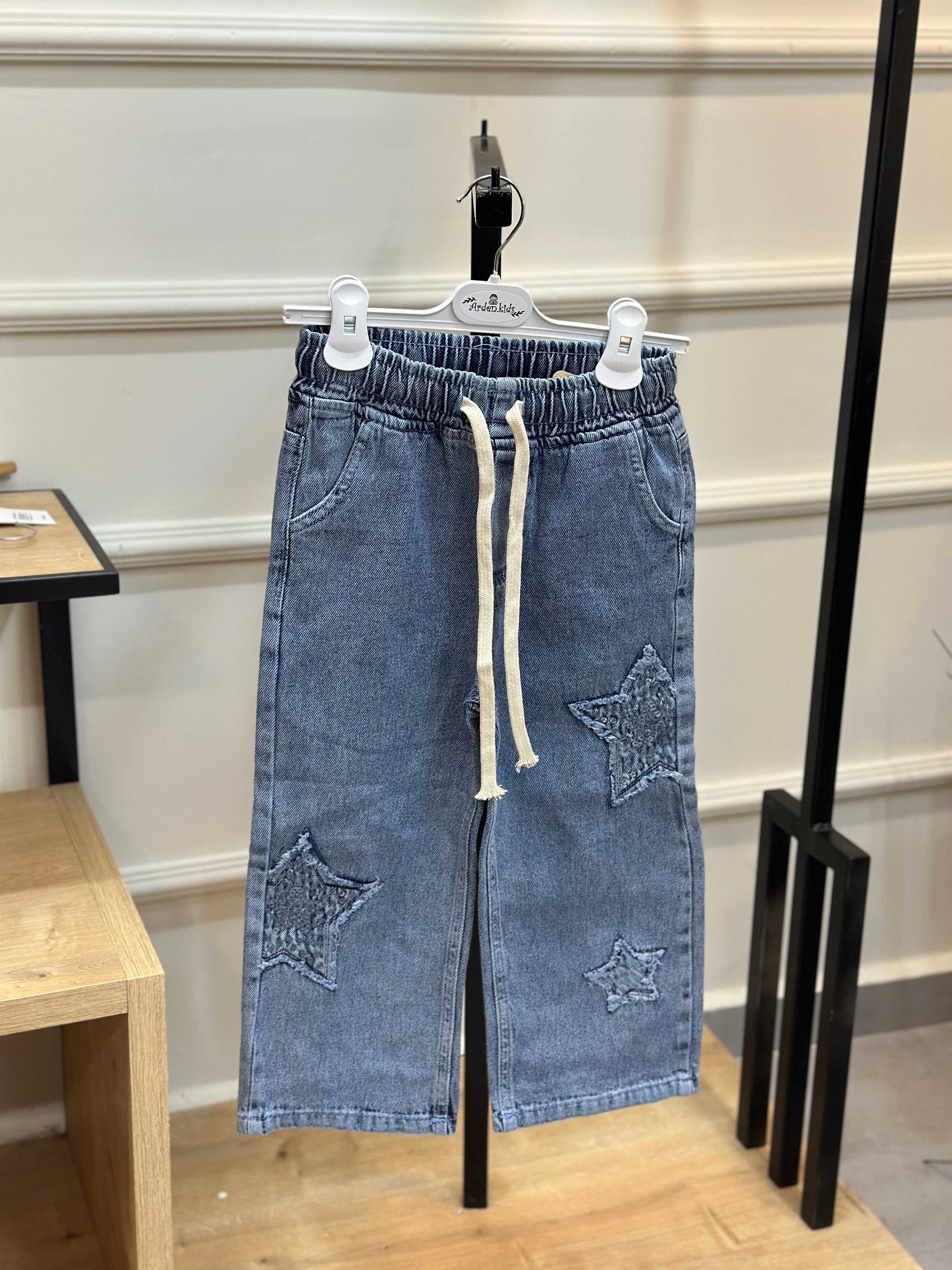 6-10 Yaş Yıldız Detaylı Jean Pantolon 