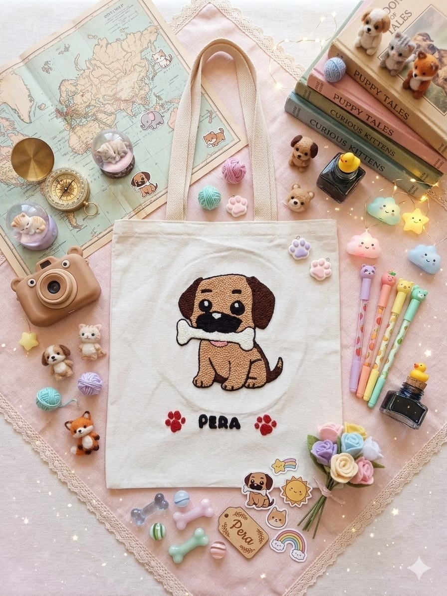 İsme Özel Köpek Panç Bez Çanta