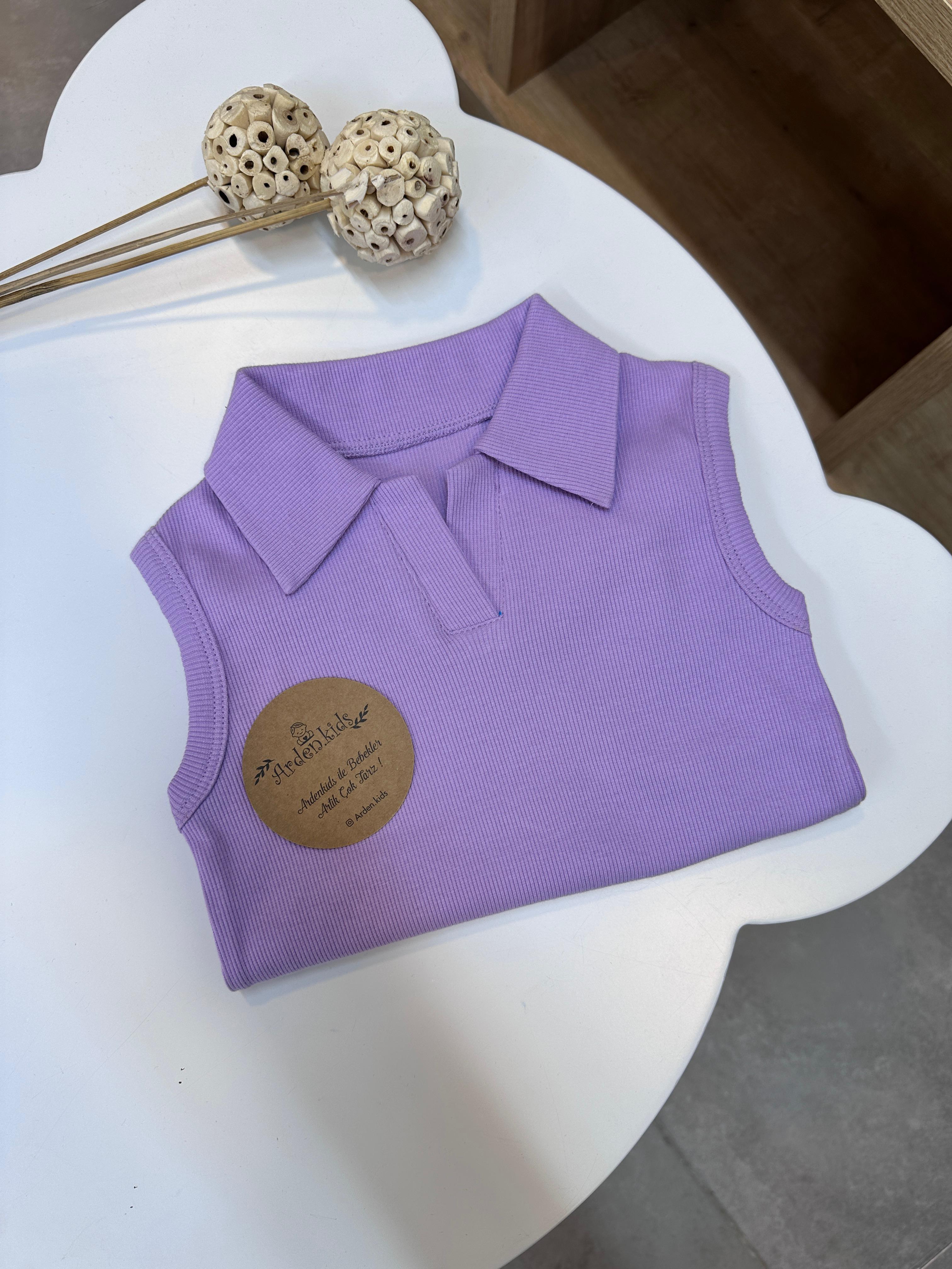 Lila Yaka Detaylı Body