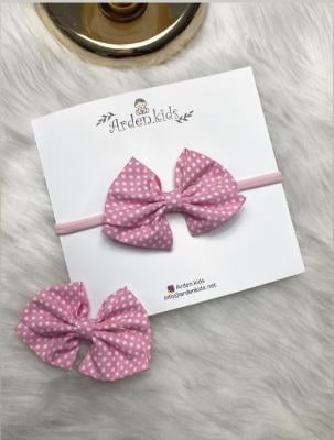 Pembe Puantiyeli Basic Fiyonk Bant