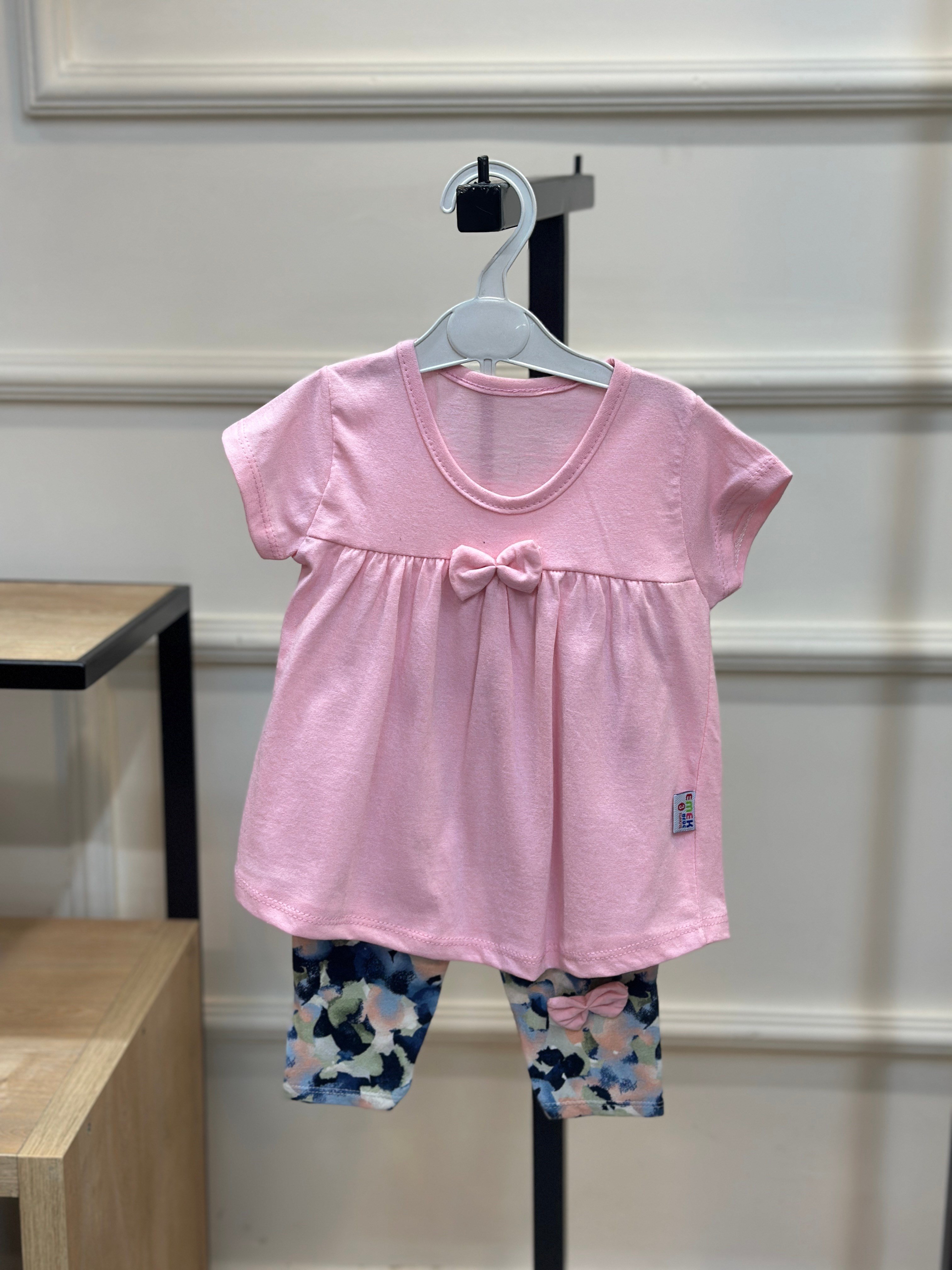 Pembe Taytlı  Desenli Takım