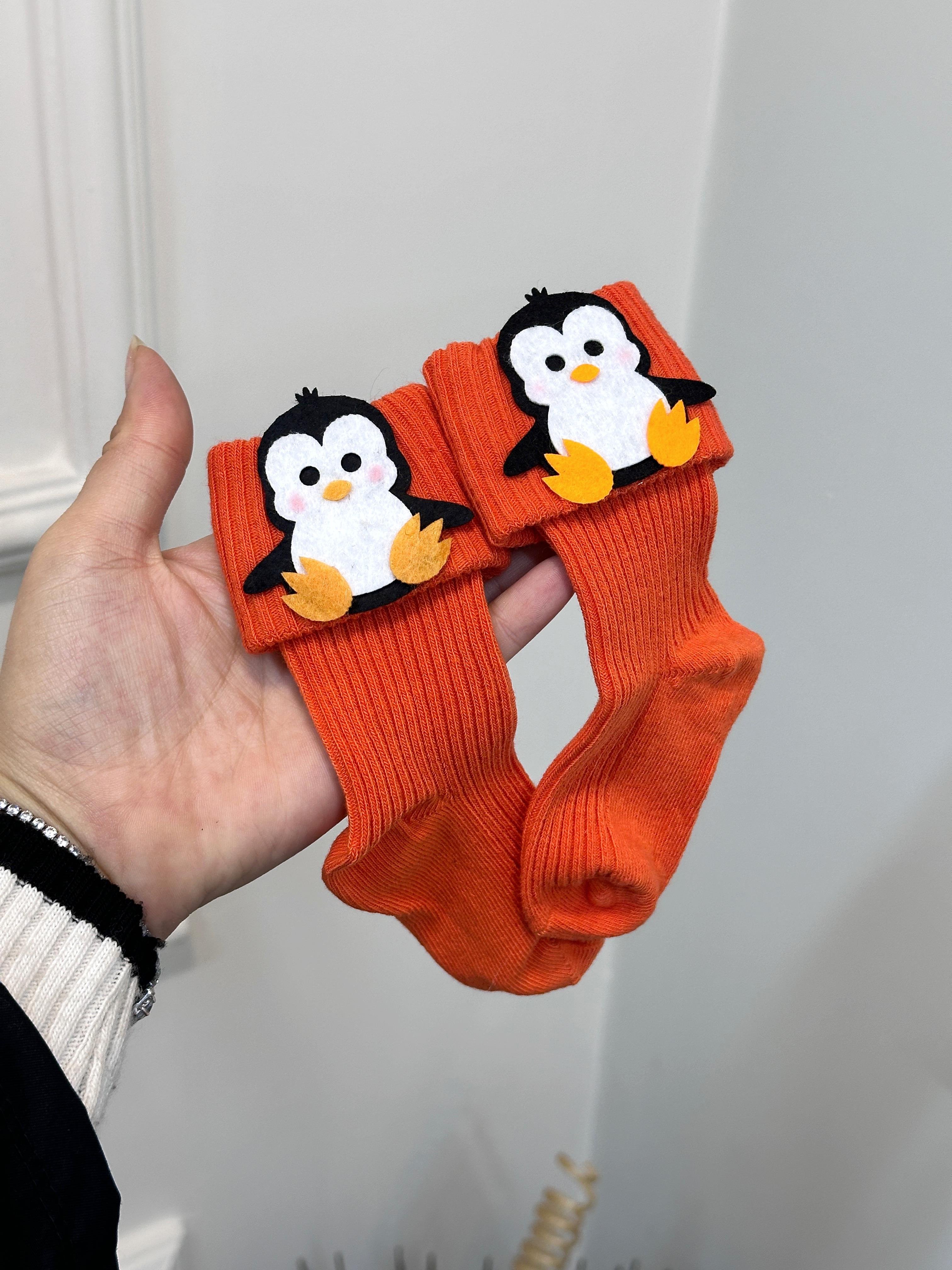 Turuncu Penguen Çorap