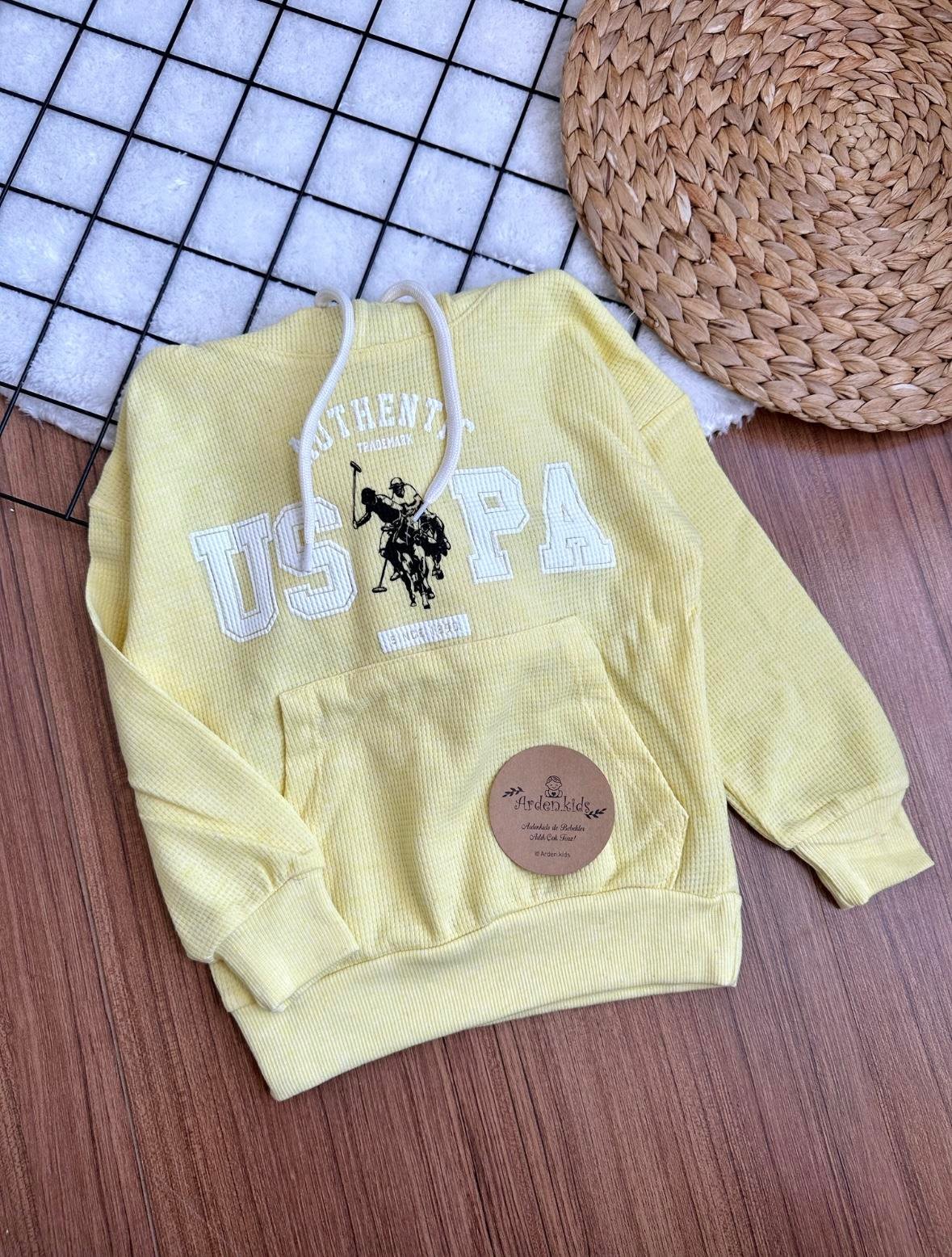 Uspa Sarı Kapşonlu Sweat