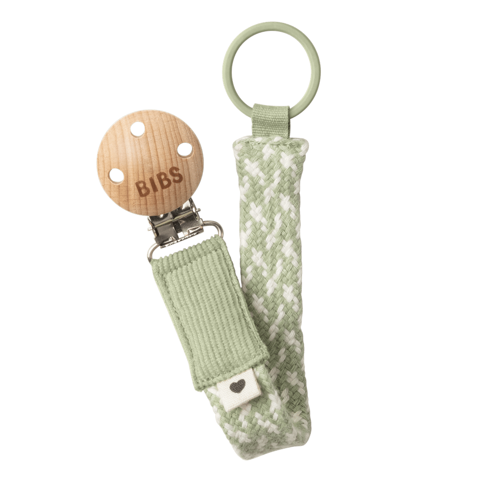Bibs Paci Braid Emzik Askısı | Sage - Ivory