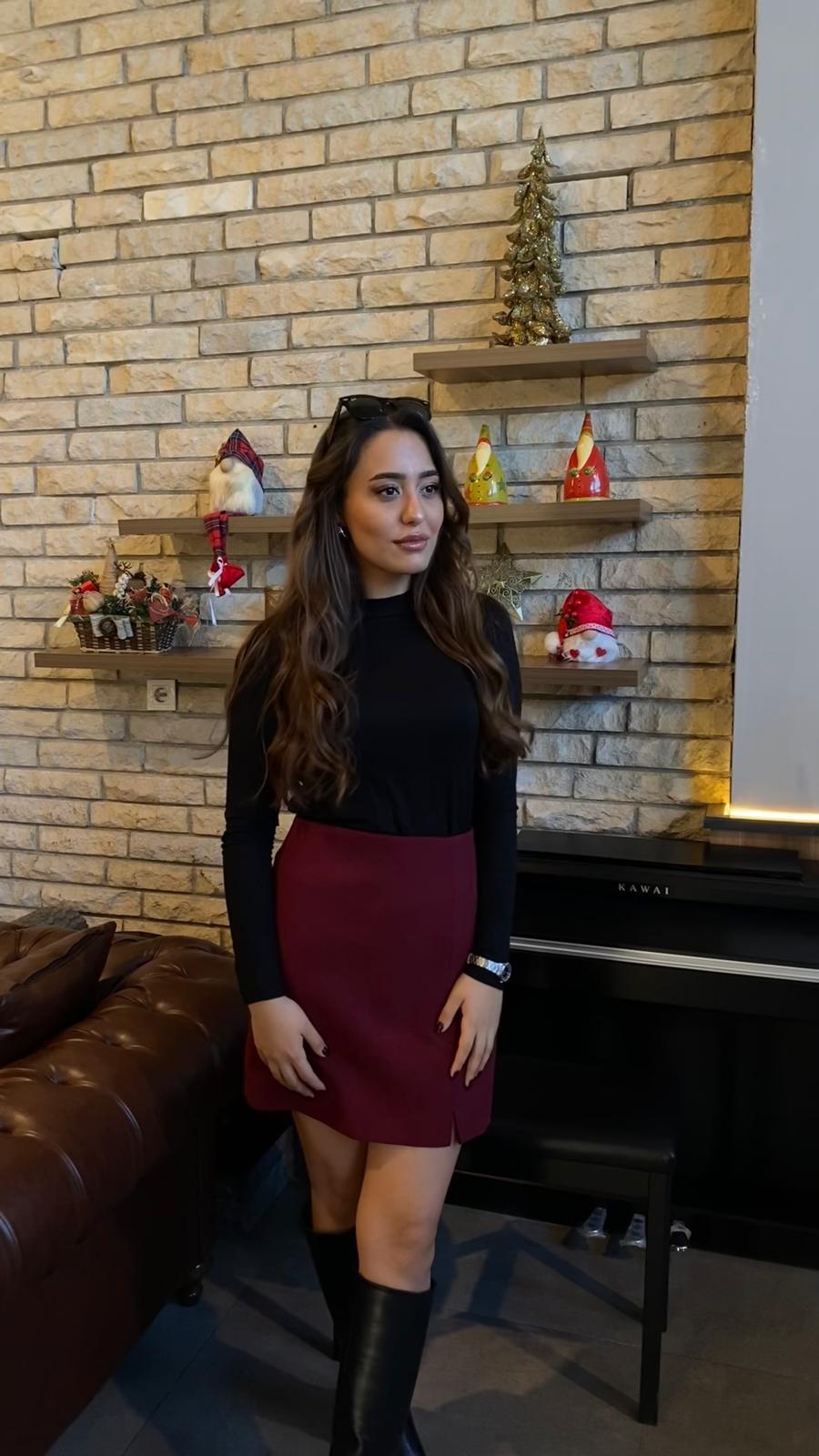 KAŞMİR YARIM BALIKÇI YAKA BODY SİYAH 