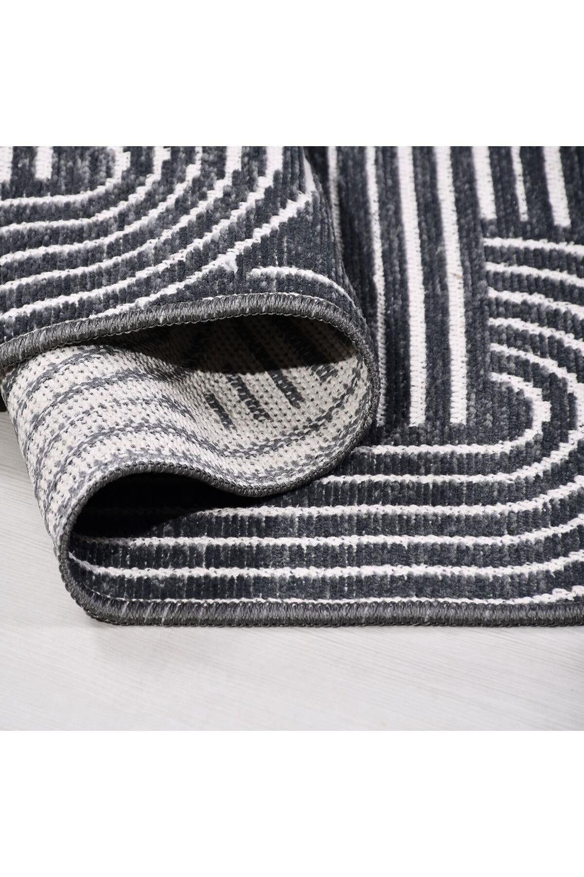 Rank Koleksiyonu 6116K Özel Ölçü Modern Jakarlı Dokuma Yıkanabilir Tozsuz Kilim Yolluk
