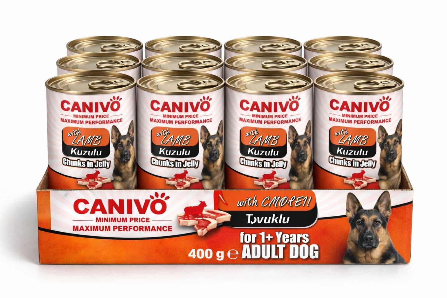 Canivo Kuzulu Yetişkin Köpek Konservesi  400 gr 12 Adet - Sağlıklı Köpek Maması | Canivo Pets