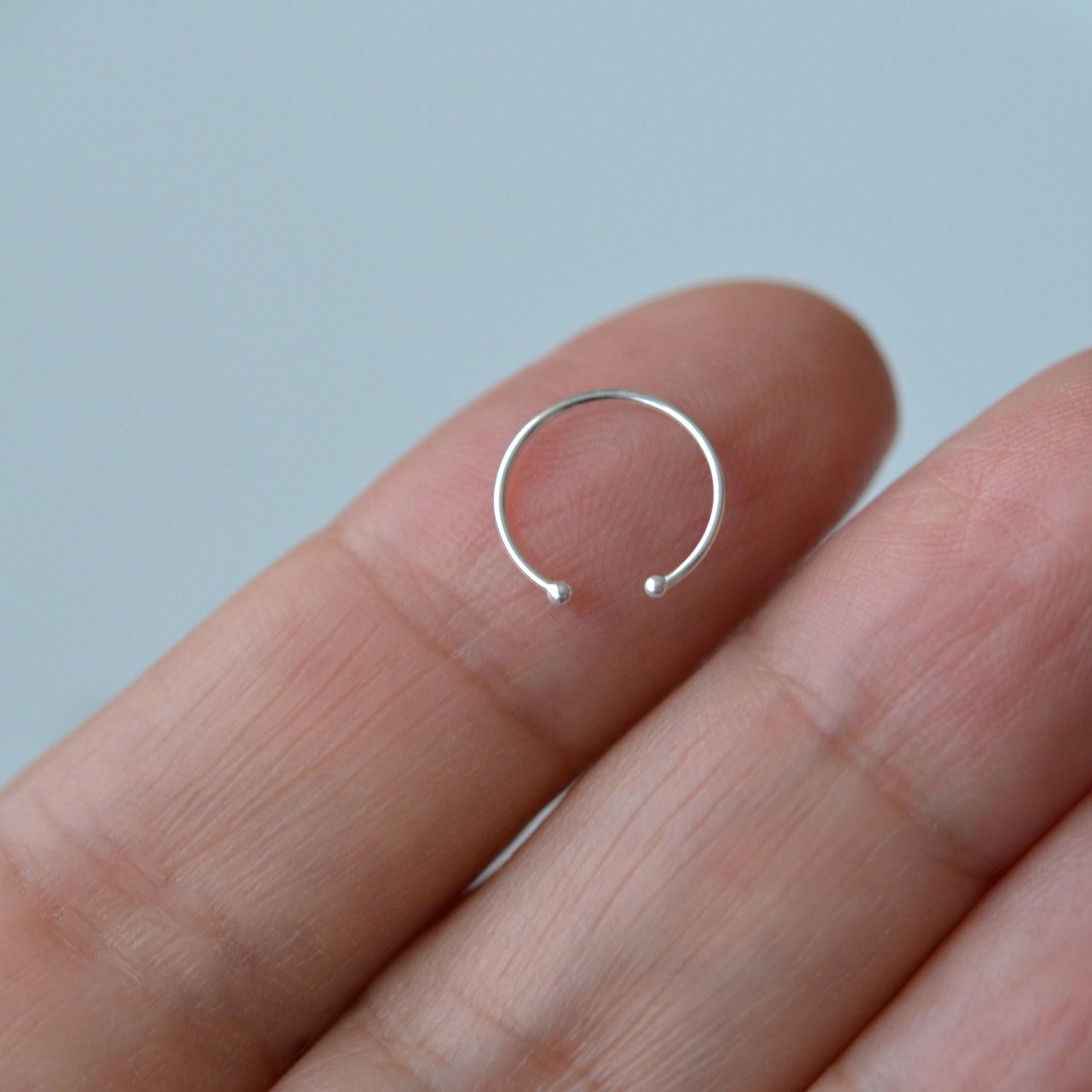 925 Ayar Gümüş Sıkıştırmalı Halka Hızma Delik Gerektirmeyen Hızma Fake Piercing