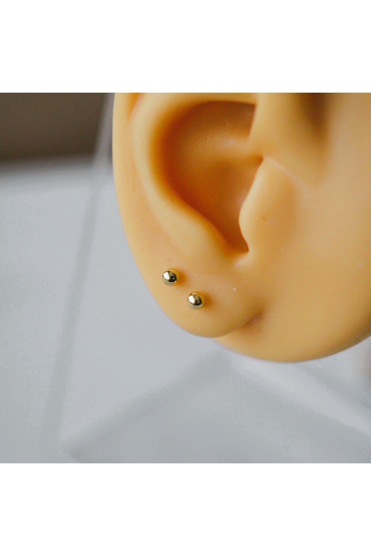 Çelik Gold Top Küpe 3 mm Çift