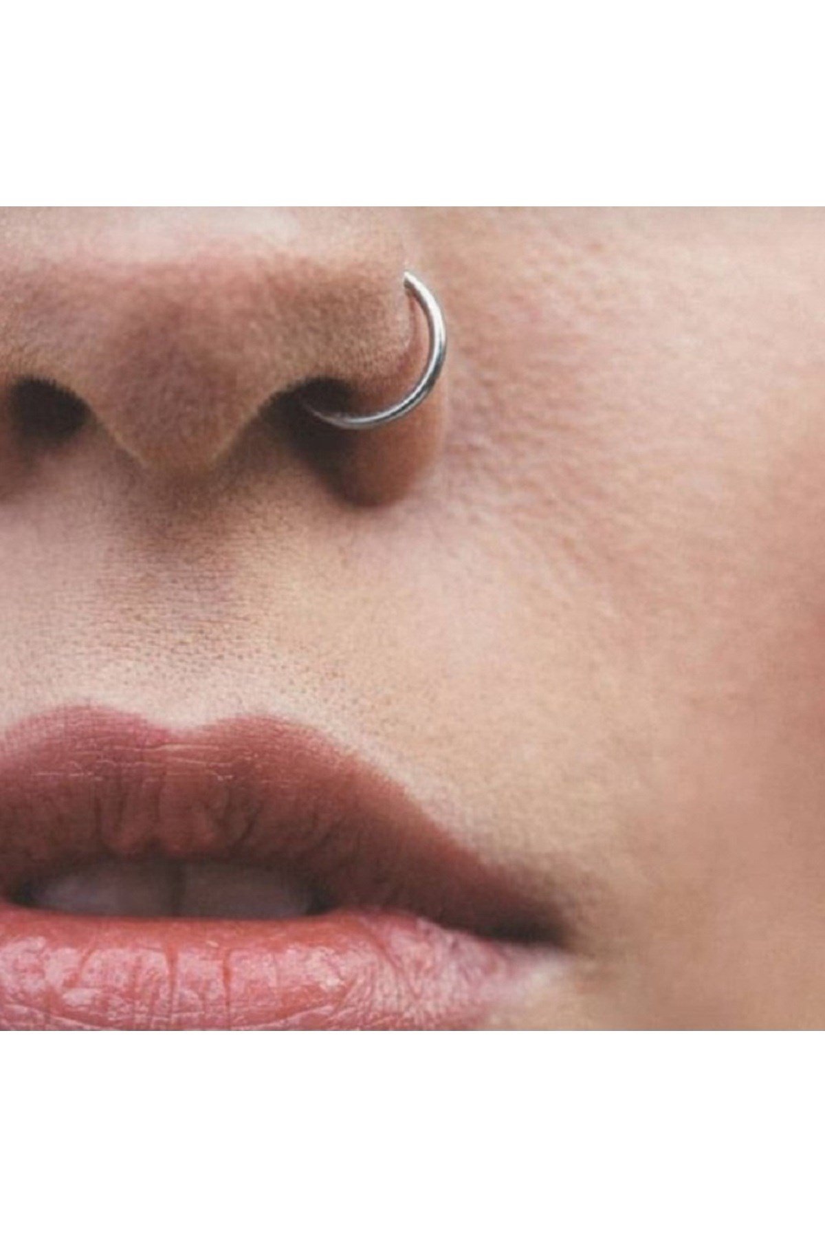 Cerrahi Çelik 6 mm Silver Renk Çelik Halka Burun Piercing Halka Hızma