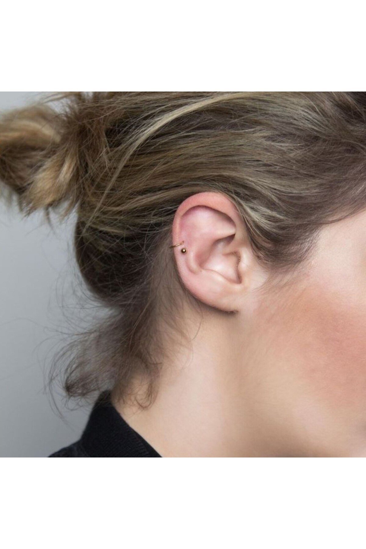 Cerrahi Çelik Top Piercing Tragus Helix Lob Conch Kııkırdak 8 mm Gold Renk