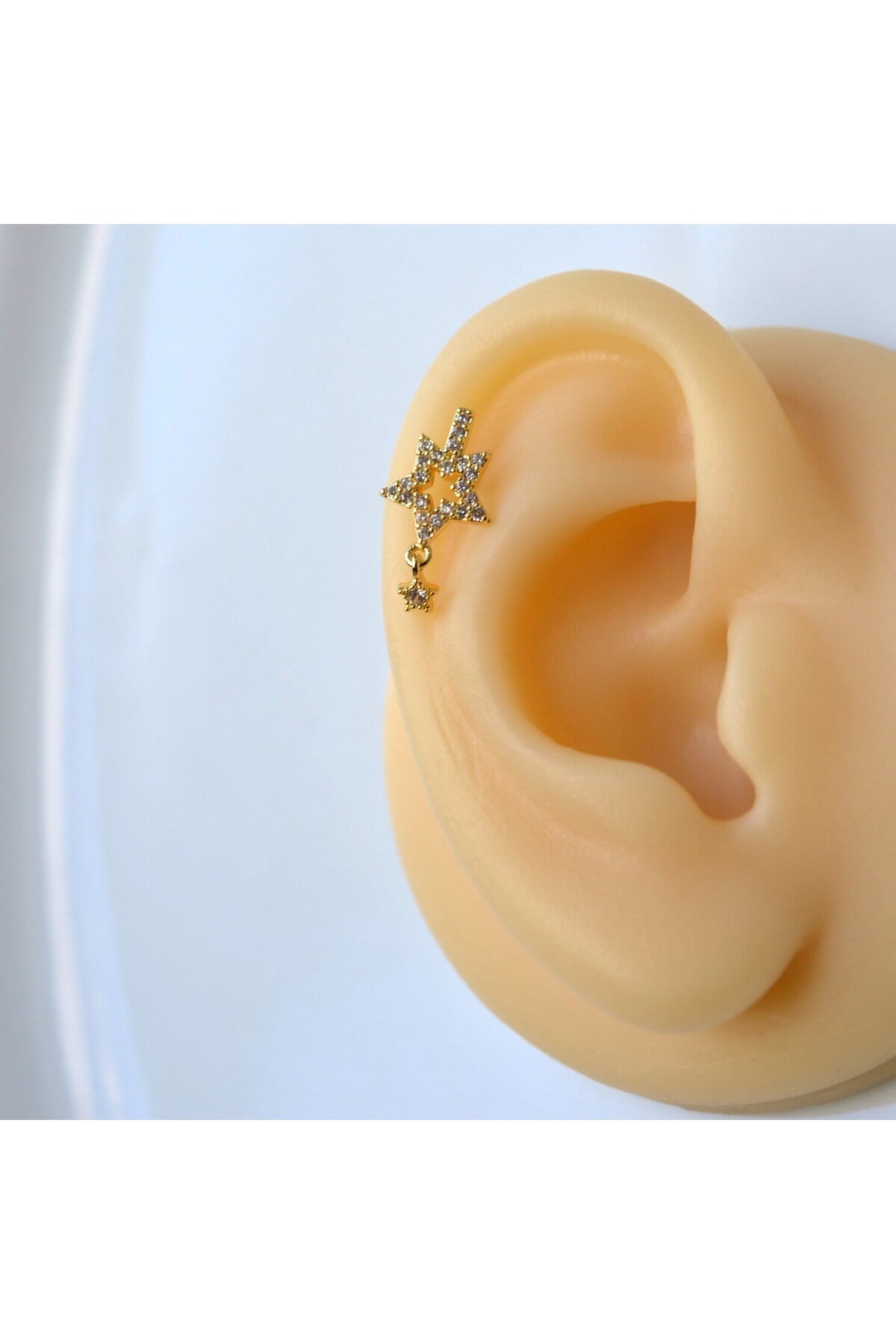 Cerrahi Çelik Yıldız Helix Piercing Kıkırdak Gold Renk