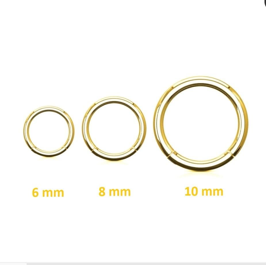 Düz Gold Renk Halka Cerrahi Çelik Piercing Takımı 3'lü Set