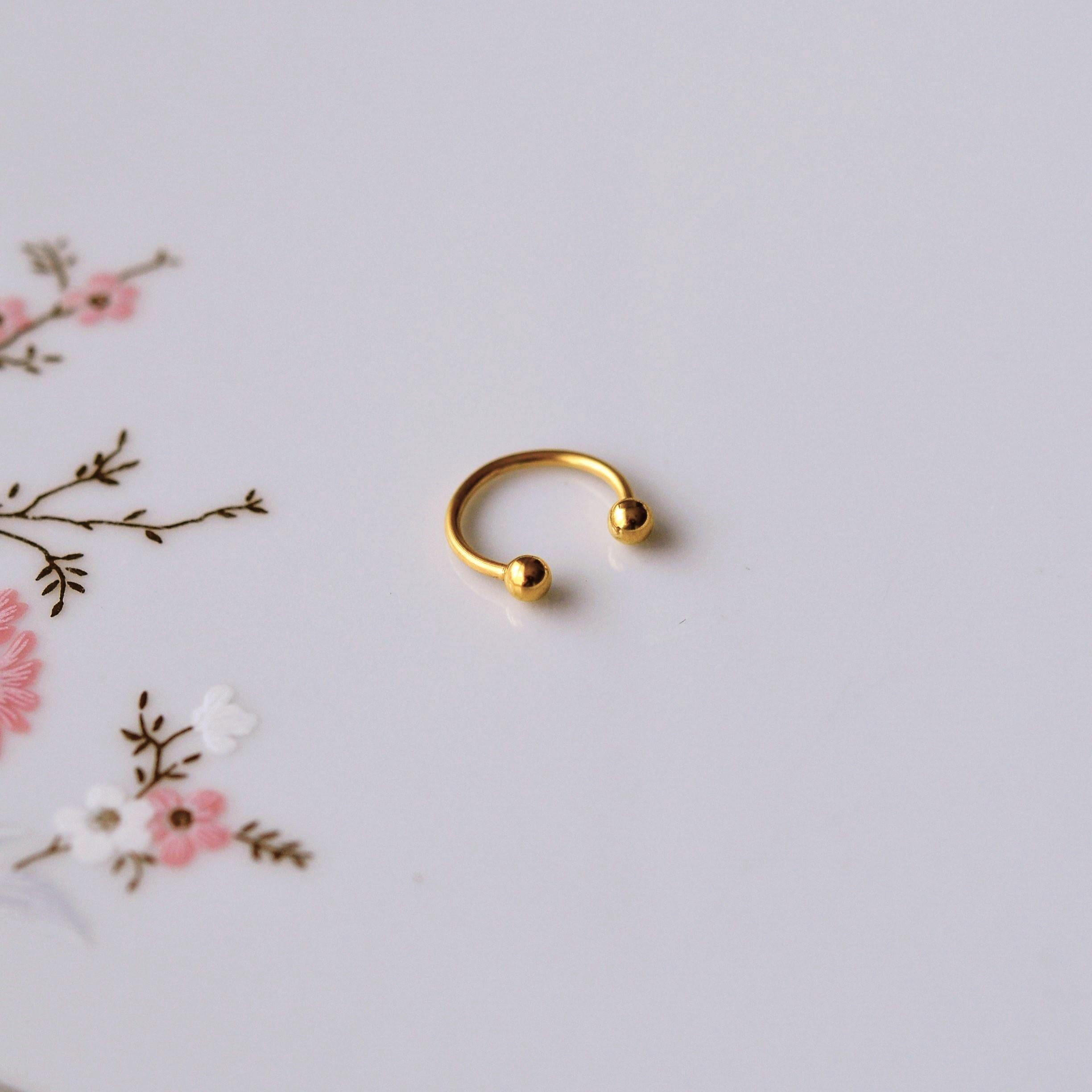 Gold Renk Cerrahi Çelik Toplu Piercing 10 mm Helix Lob Conch Daith