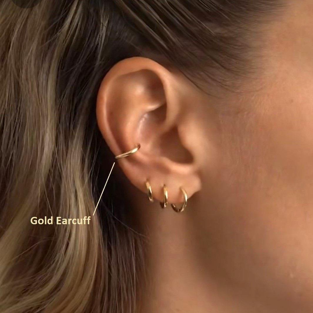 Günlük Kullanım Düz Earcuff SıkıştIrmalı Kıkırdak küpesi