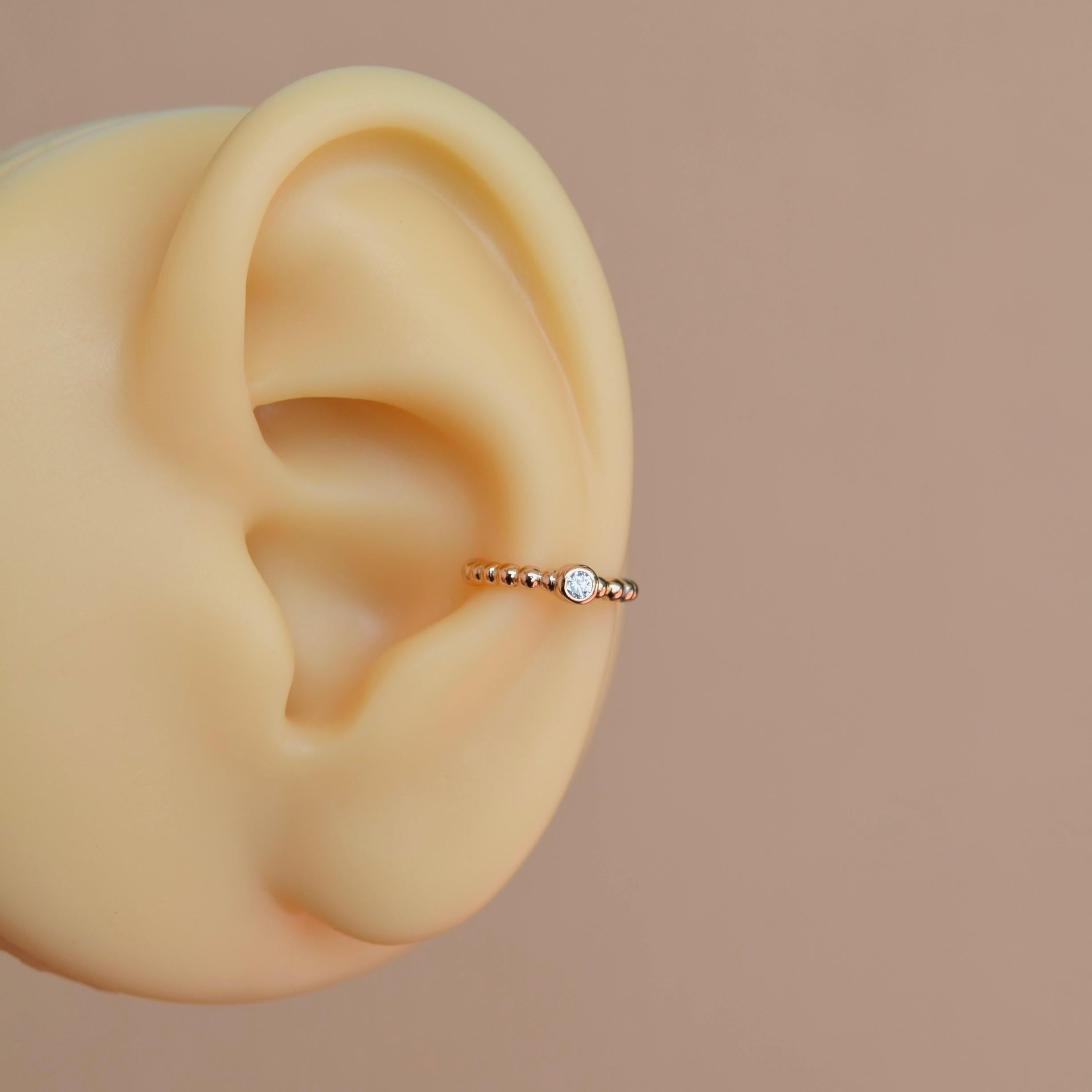 İnce Minimal Earcuff Sıkıştırma Kıkırdak Küpesi