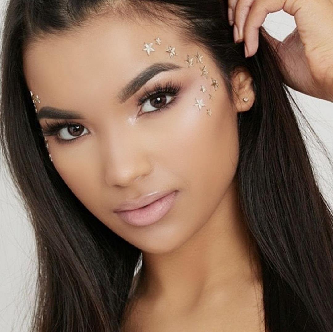Kristal Yıldızlı Yüz Taşı Kendinden Yapışkanlı Makyaj Taşı Makeup Stickers Yıldız Tırnak Taşı