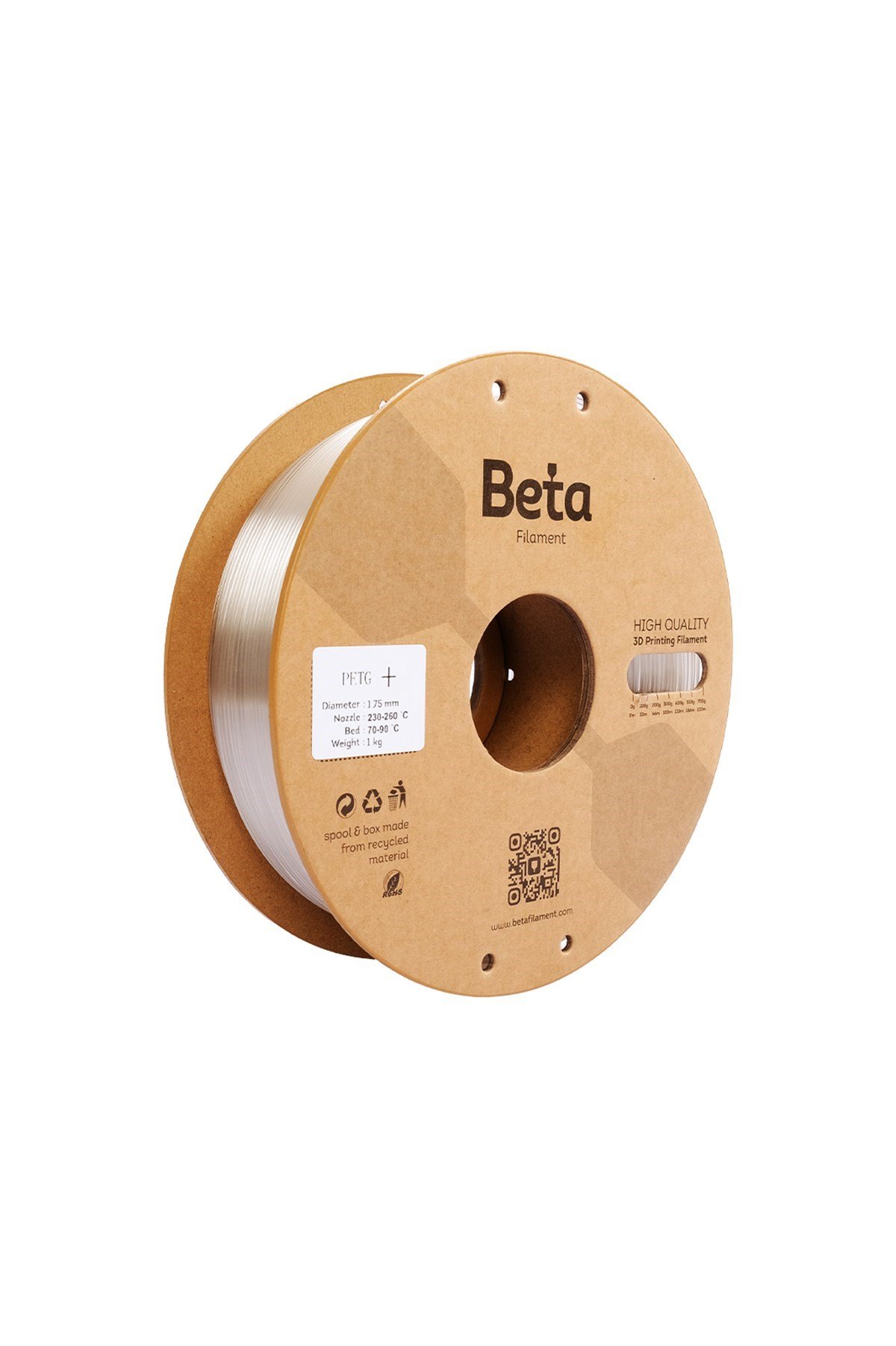 Beta PETG+ Filament Transparent