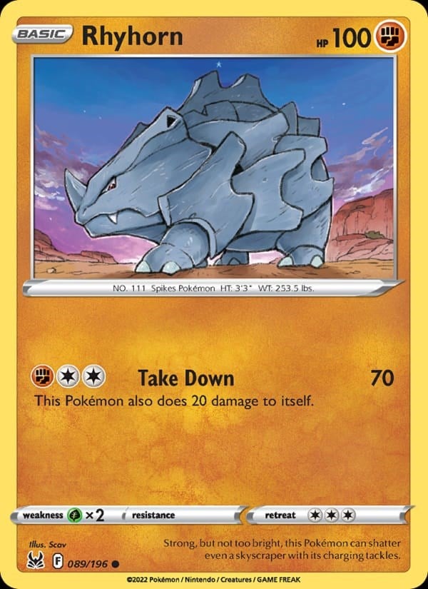 Lost Origin - Rhyhorn [Reverse Holo] #089