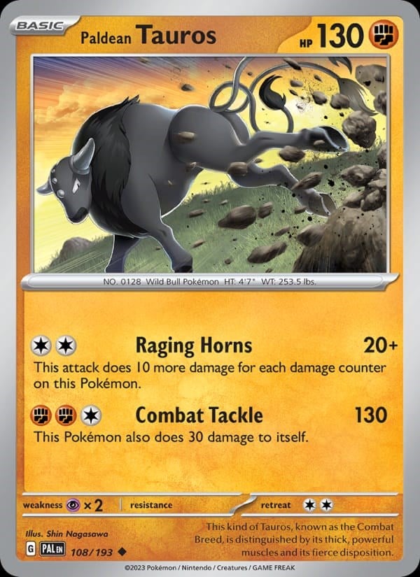 Paldea Evolved - Paldean Tauros [Reverse Holo] #108