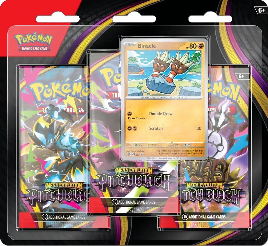 Pokémon TCG: Mega Evolution: Pitch Black Binacle 3-Booster Blister