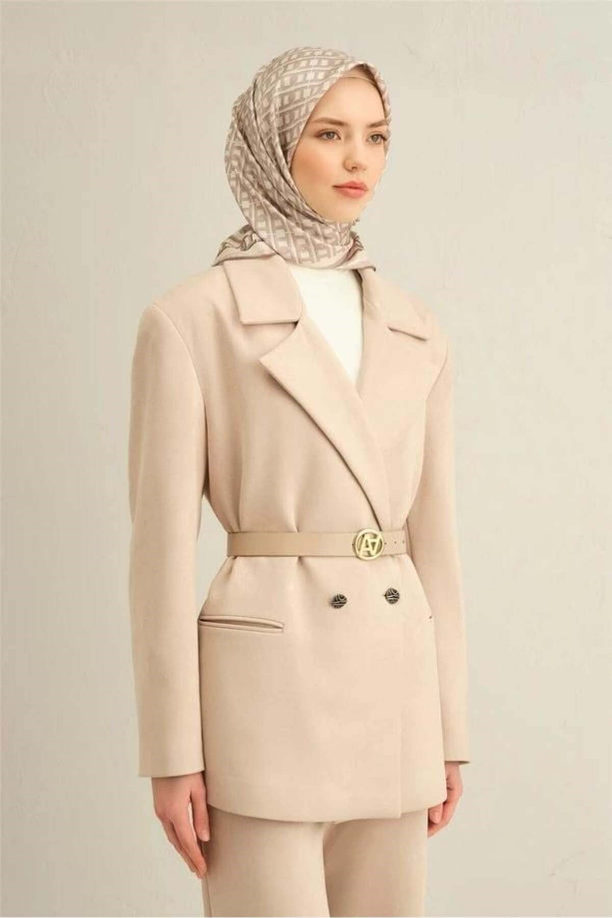 2025 Desenli Saf İpek Twill Eşarp 9301-05