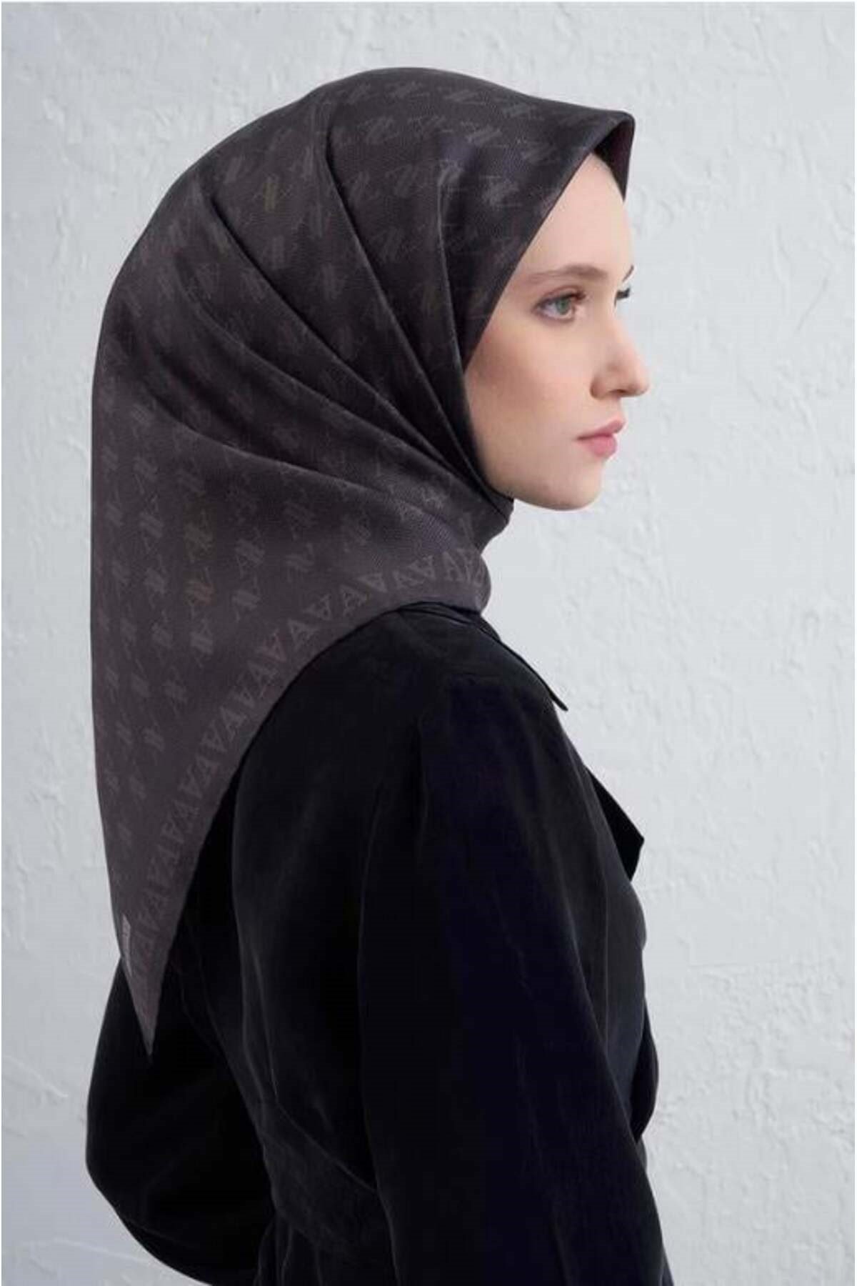 2025 Desenli Saf İpek Twill Eşarp 9412-01