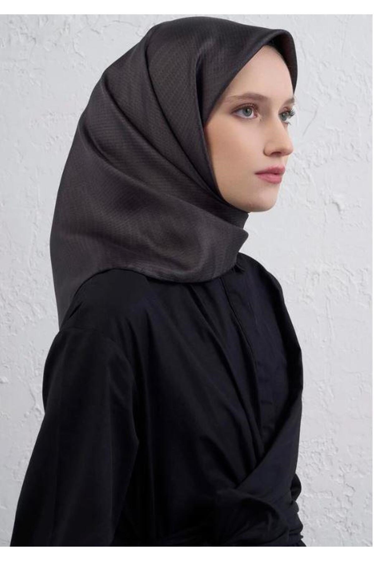 2025 Desenli Saf İpek Twill Eşarp 9415-55