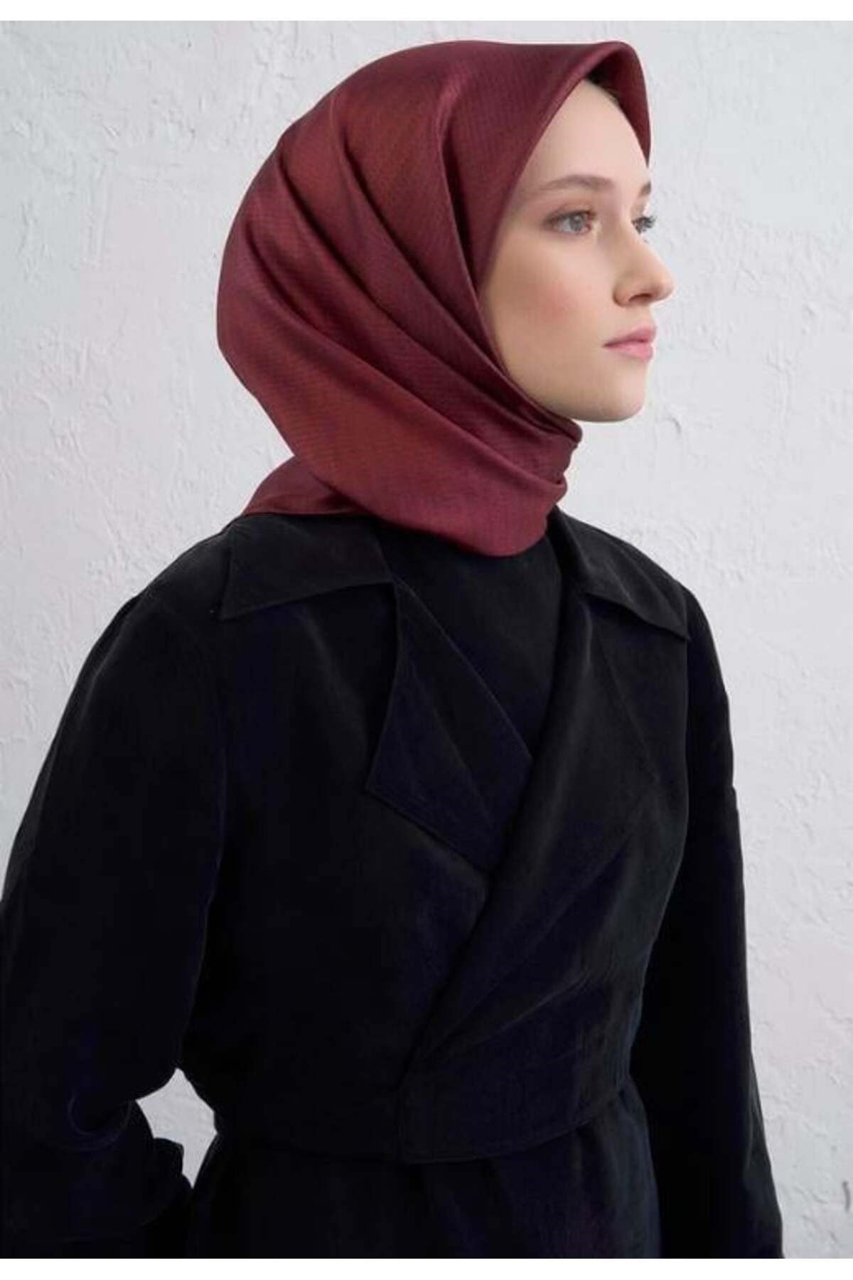 2025 Desenli Saf İpek Twill Eşarp 9415-04