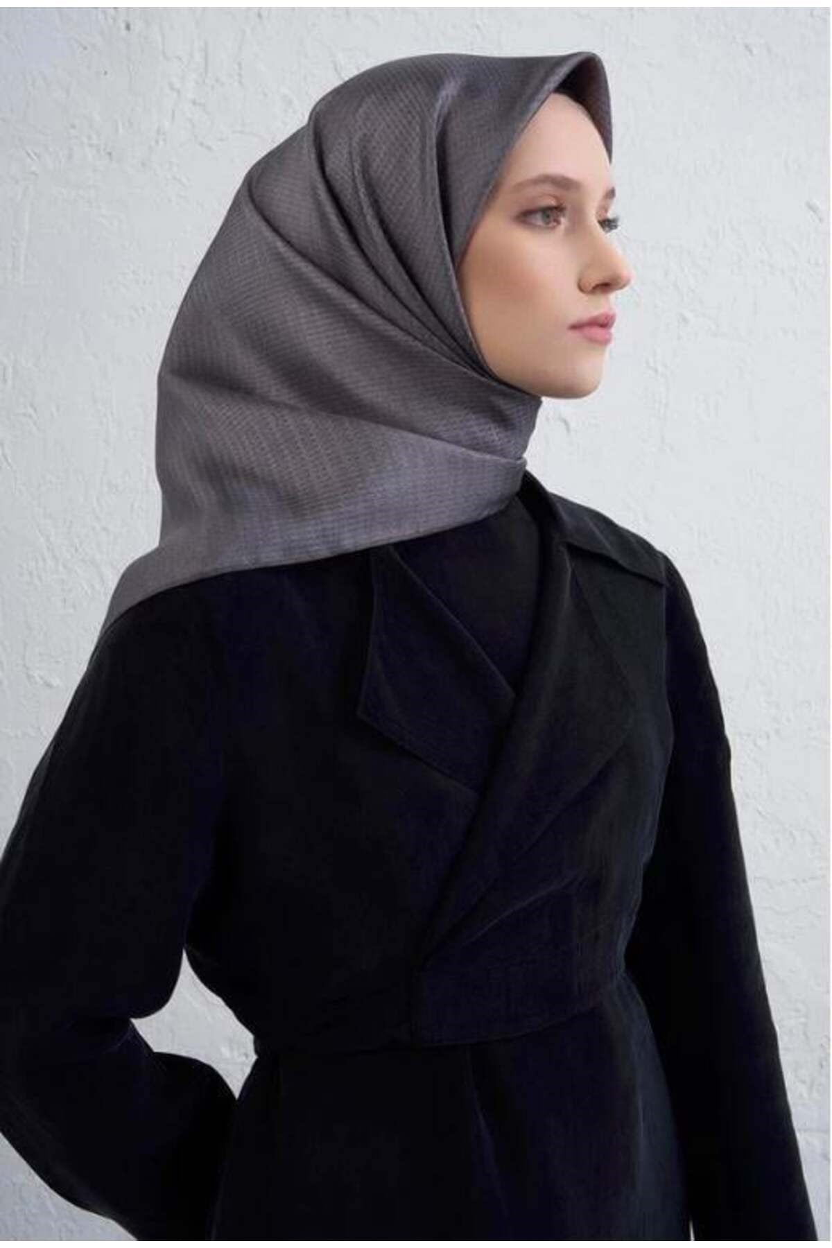 2025 Desenli Saf İpek Twill Eşarp 9415-37