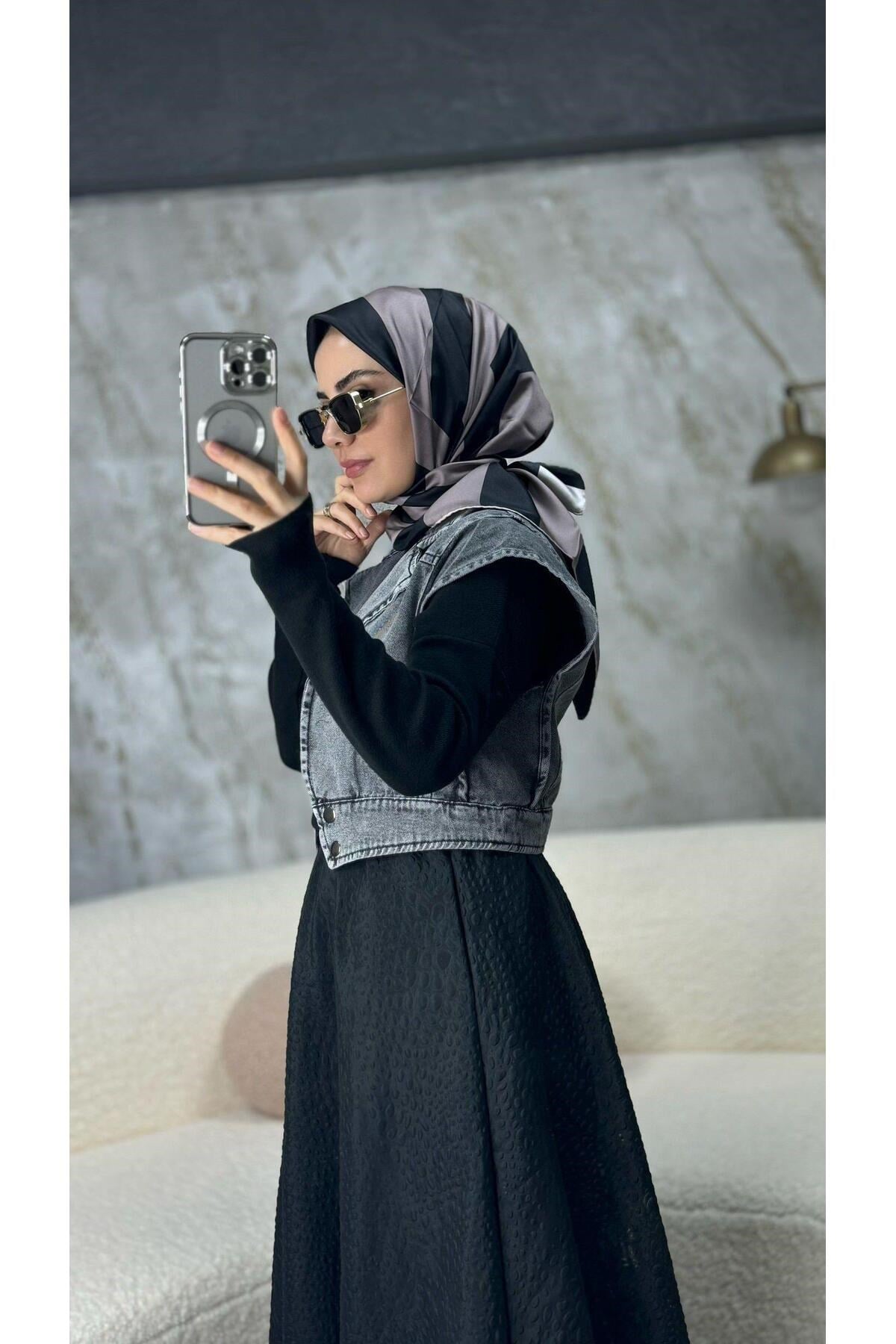 Denim Yelek Antrasit