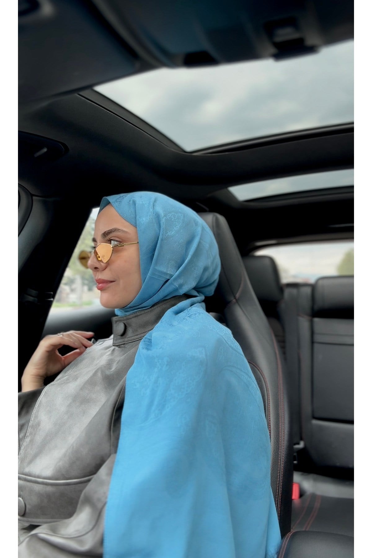 Desenli Şal 4372 İndigo