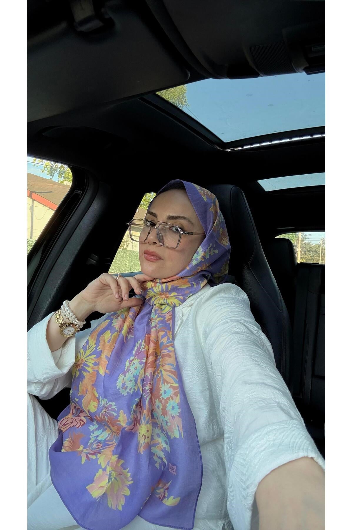 Desenli Tensoft Şal 2144 Mor