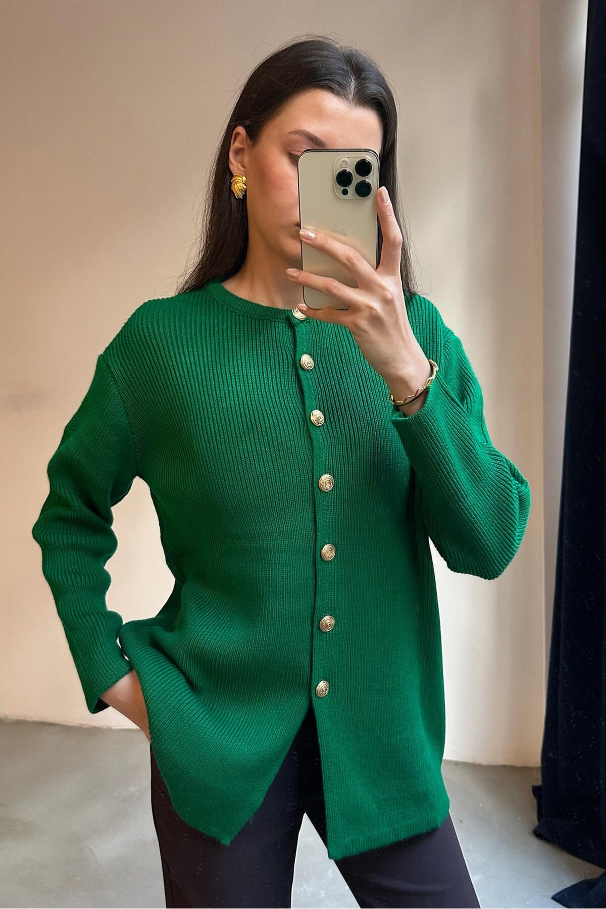 GOLD DÜĞMELİ UZUN HIRKA