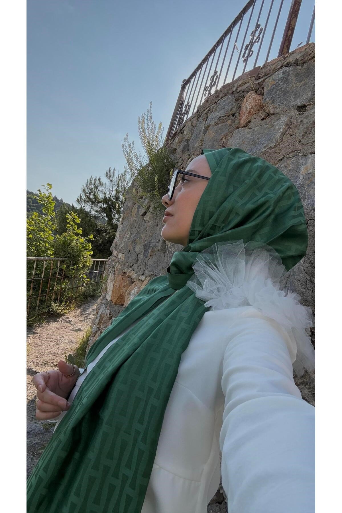 İmannoor İman I İpek Şal Zümrüt