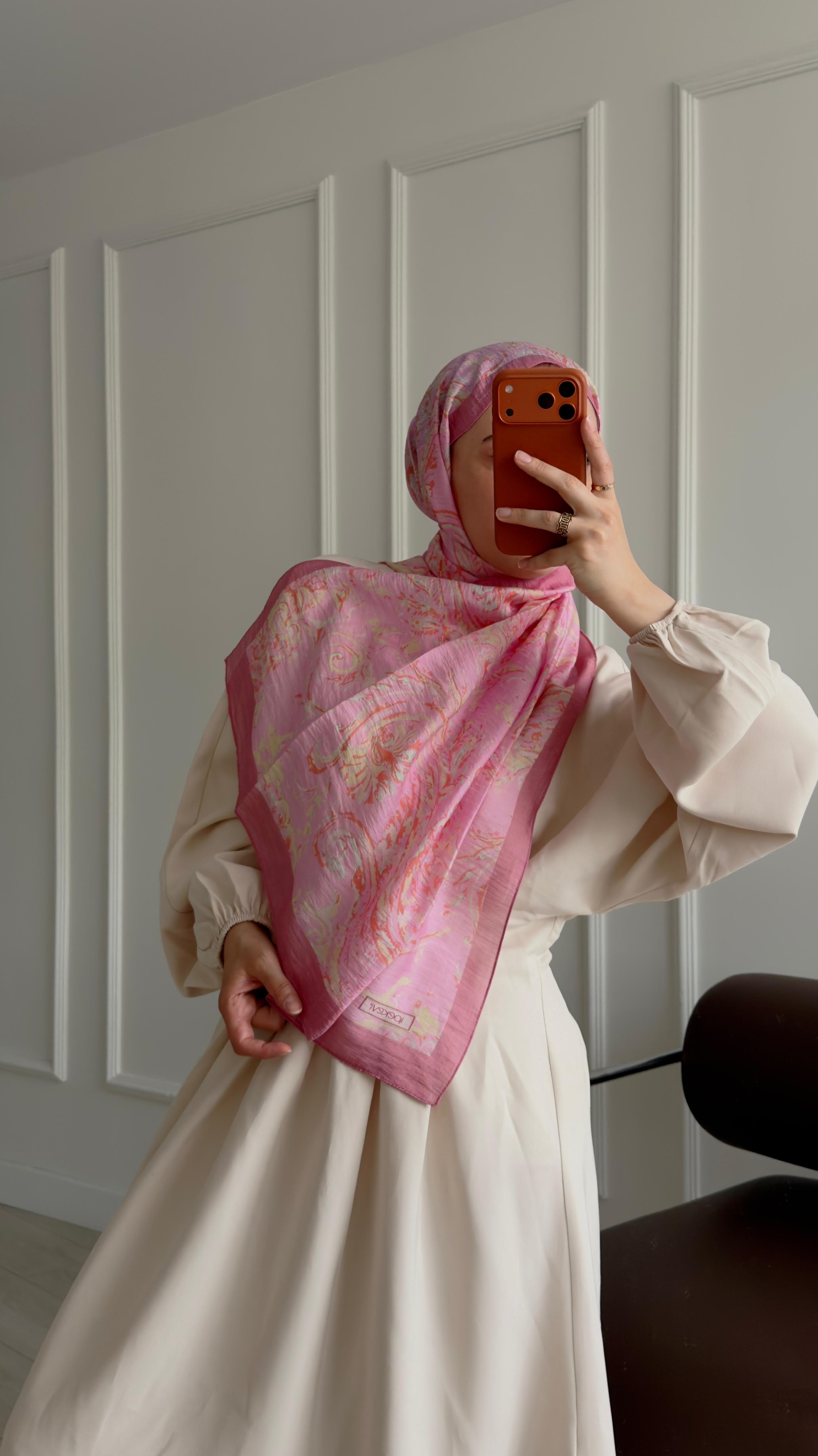 İpekevi Desenli Tensoft Şal Pembe