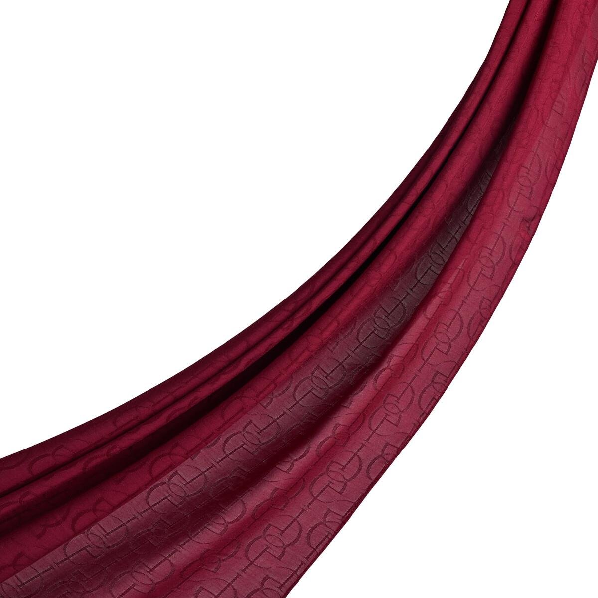 İpekevi Dört Mevsim Monogram Şal Bordo