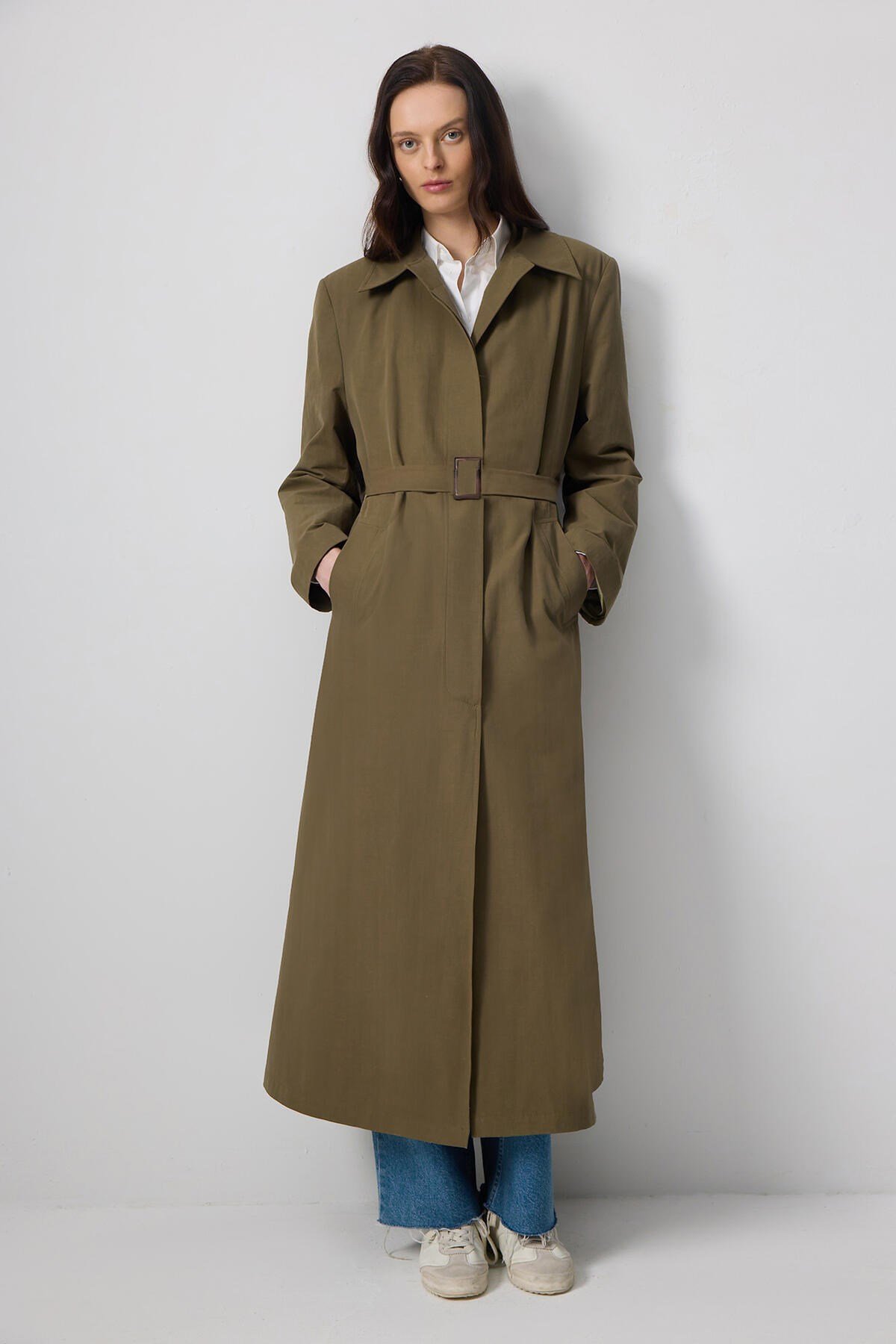 KEMERLİ OVERSIZE TRENÇKOT