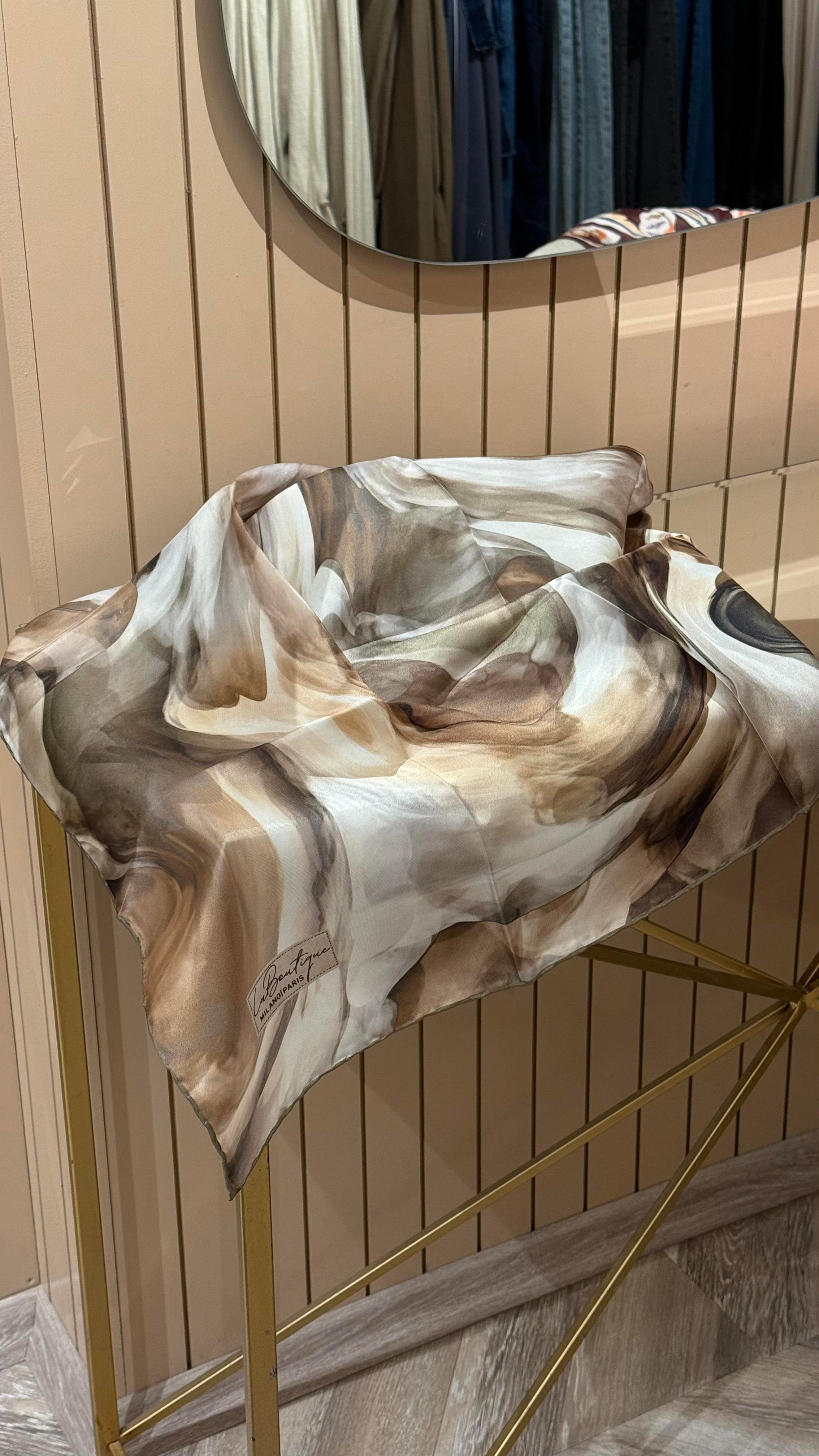La Boutique Yeni Sezon Twill İpek Eşarp 2535-09